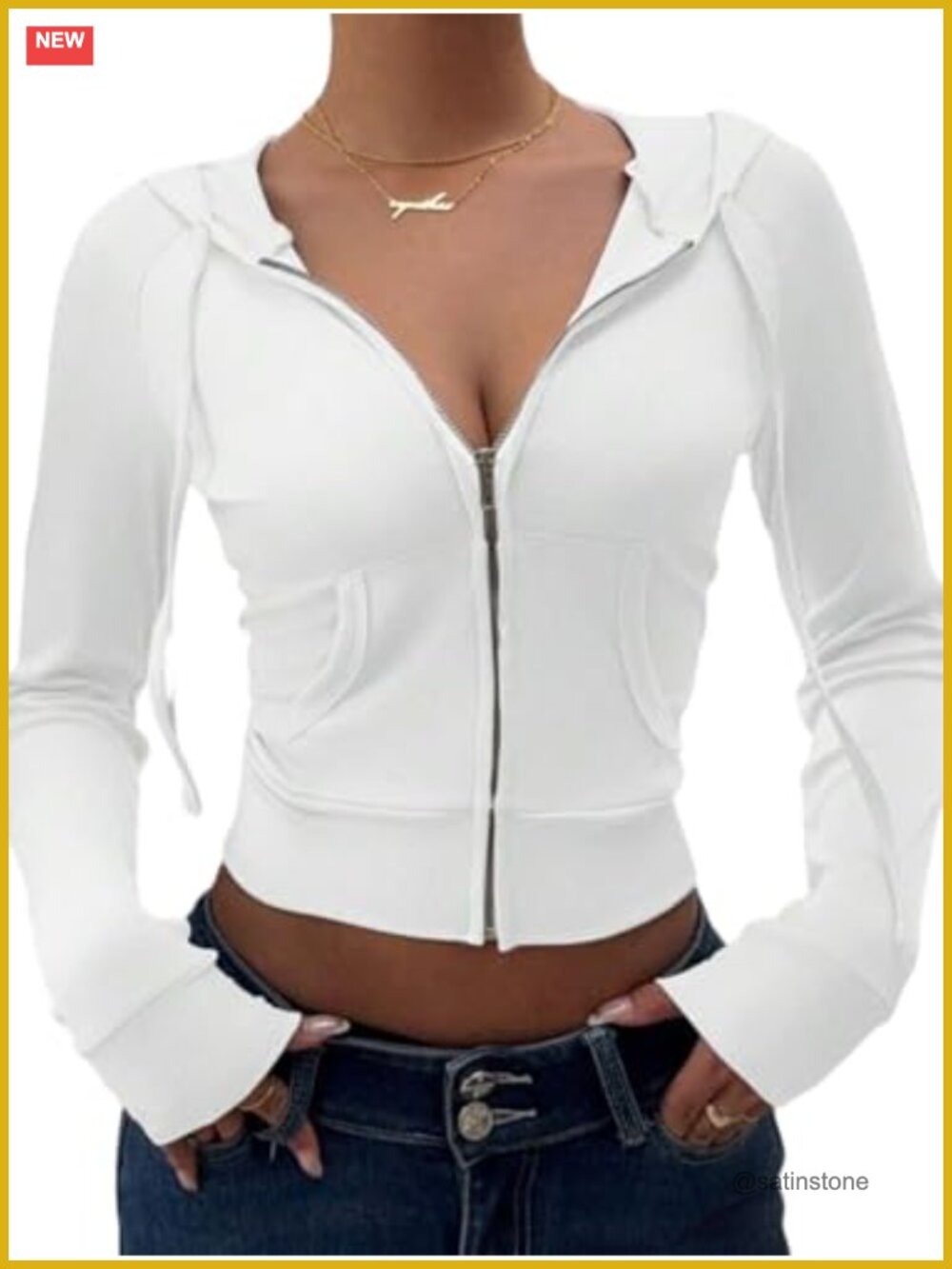 Women's Ribbed Knit Crop Zip Up Hoodie Slim Fit Long Sleeve Sweatshirt
